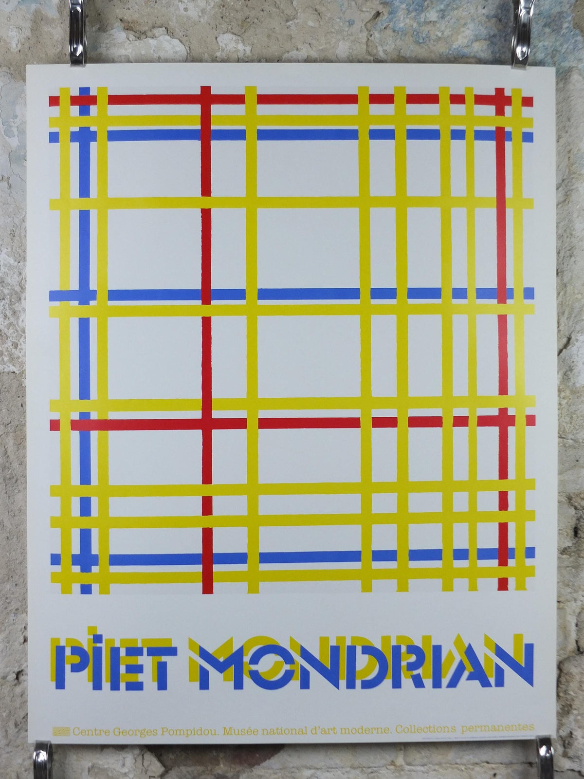 1985 Piet Mondrian Poster, New York 1 1942, Dutch abstract, De Stijl The Style, Neoplasticism, Exhibition wall art decor