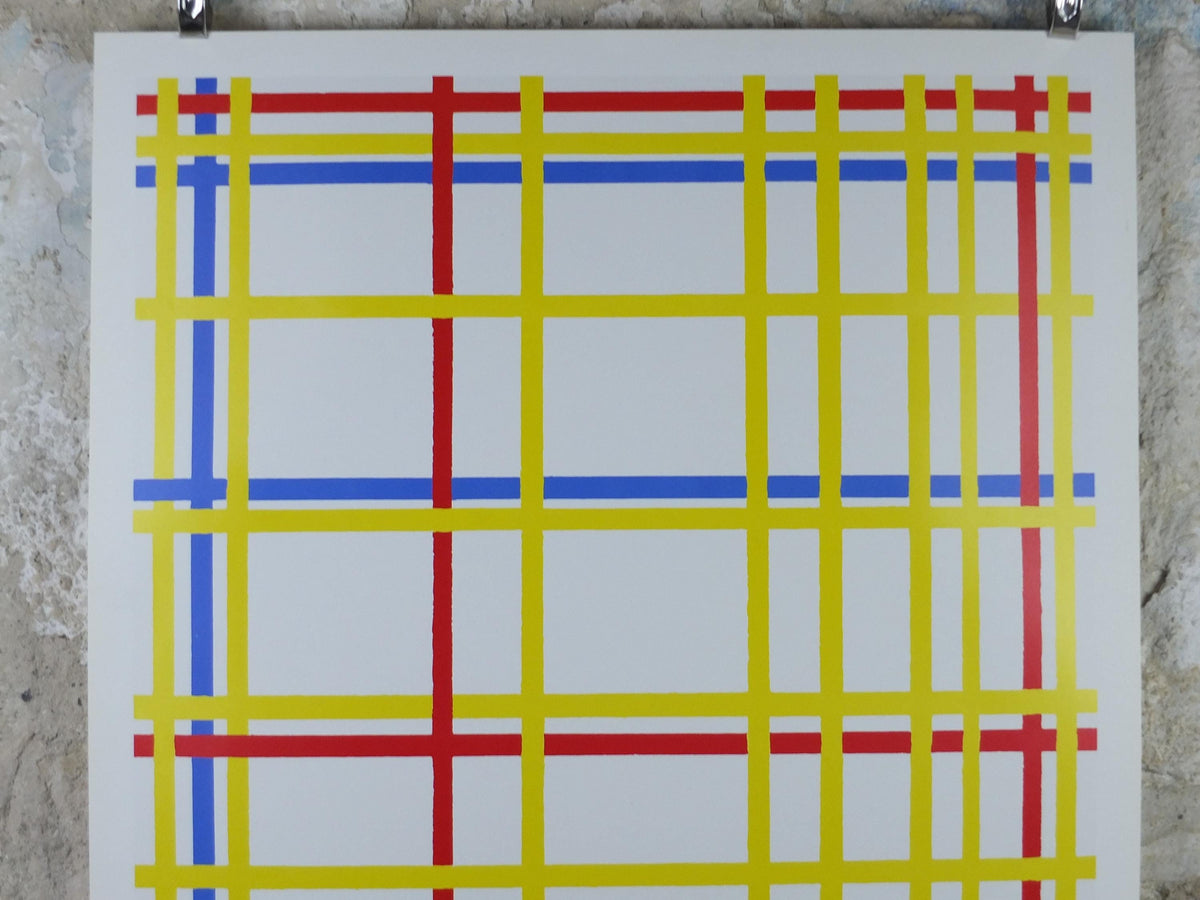 1985 Piet Mondrian Poster, New York 1 1942, Dutch abstract, De Stijl The Style, Neoplasticism, Exhibition wall art decor
