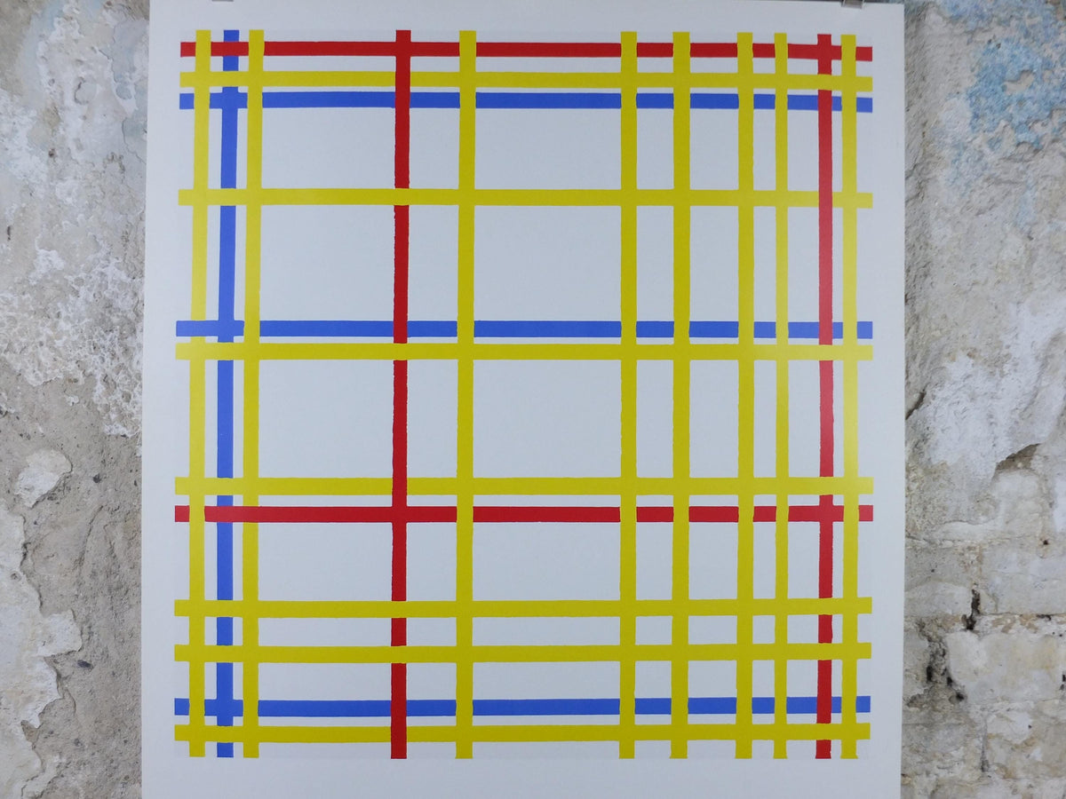 1985 Piet Mondrian Poster, New York 1 1942, Dutch abstract, De Stijl The Style, Neoplasticism, Exhibition wall art decor