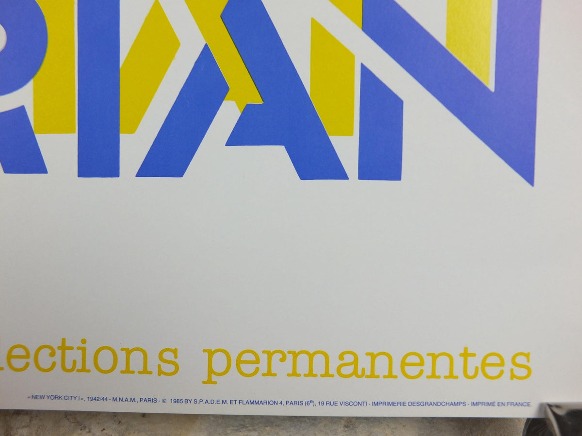 1985 Piet Mondrian Poster, New York 1 1942, Dutch abstract, De Stijl The Style, Neoplasticism, Exhibition wall art decor