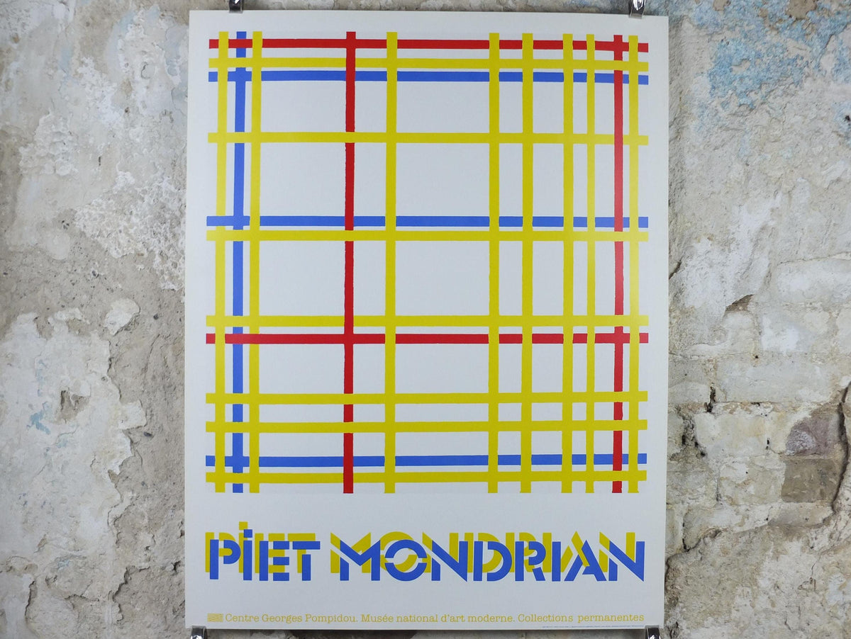 1985 Piet Mondrian Poster, New York 1 1942, Dutch abstract, De Stijl The Style, Neoplasticism, Exhibition wall art decor