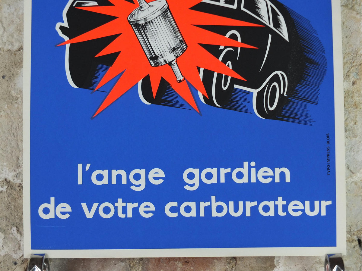 Colourful Car parts Poster, Filron, vintage French carburetor, mechanic modernist pop art, wall art decor 1960s