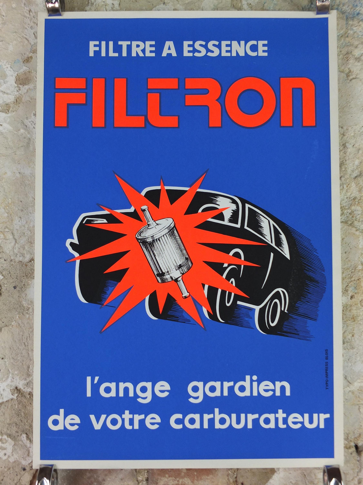 Colourful Car parts Poster, Filron, vintage French carburetor, mechanic modernist pop art, wall art decor 1960s