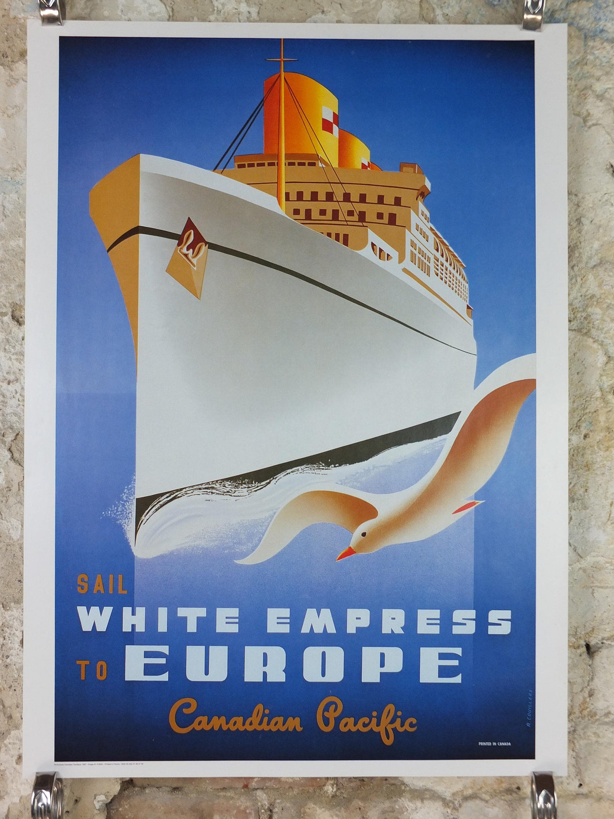 1997 Atlantic Cruise Travel Poster, White Empress, Europe, Canadian Pacific, Cruise Company Advertising, travel tourism, wall art decor