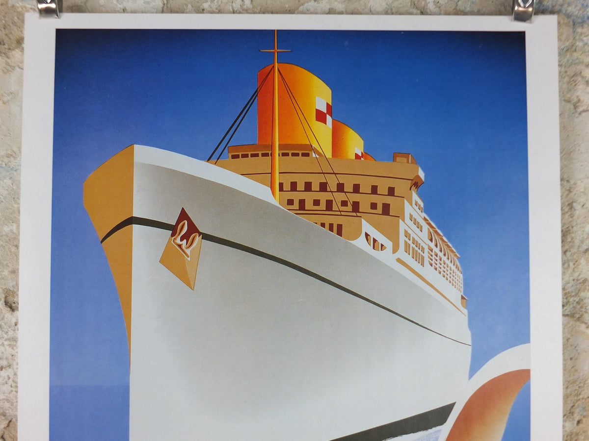 1997 Atlantic Cruise Travel Poster, White Empress by Couillard, Europe, Canadian Pacific, Cruise Advertising, travel tourism, wall art decor