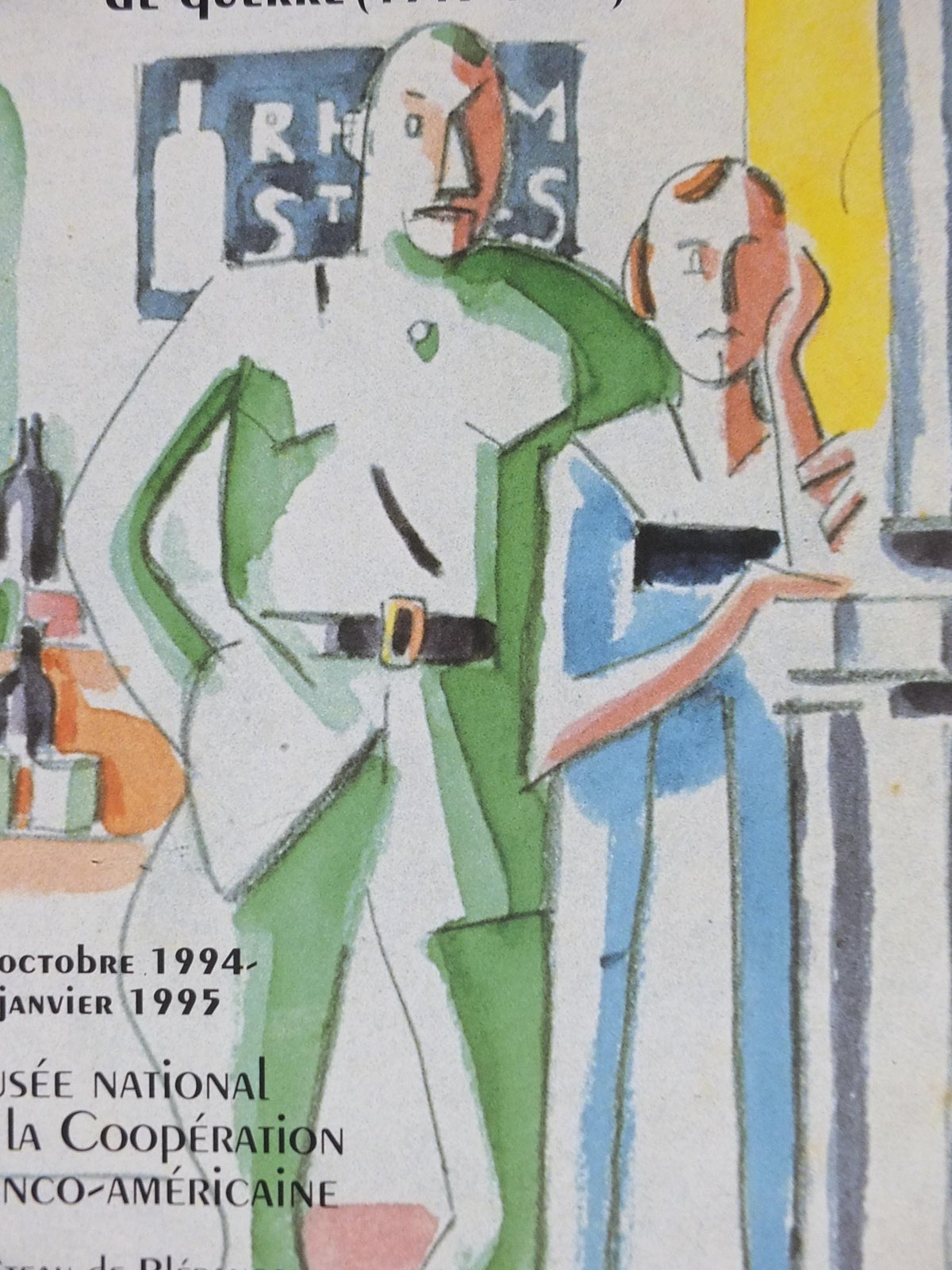 1994 Jean Hugo Poster, Bar Interior 1915, Soldier with his Girl, paintings from the First World War WW1, French painter, wall art decor