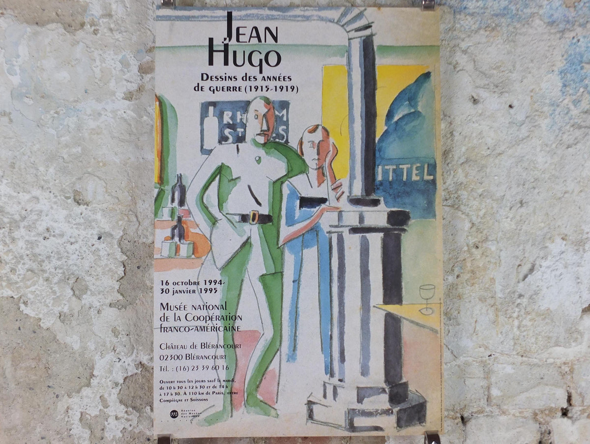 1994 Jean Hugo Poster, Bar Interior 1915, Soldier with his Girl, paintings from the First World War WW1, French painter, wall art decor