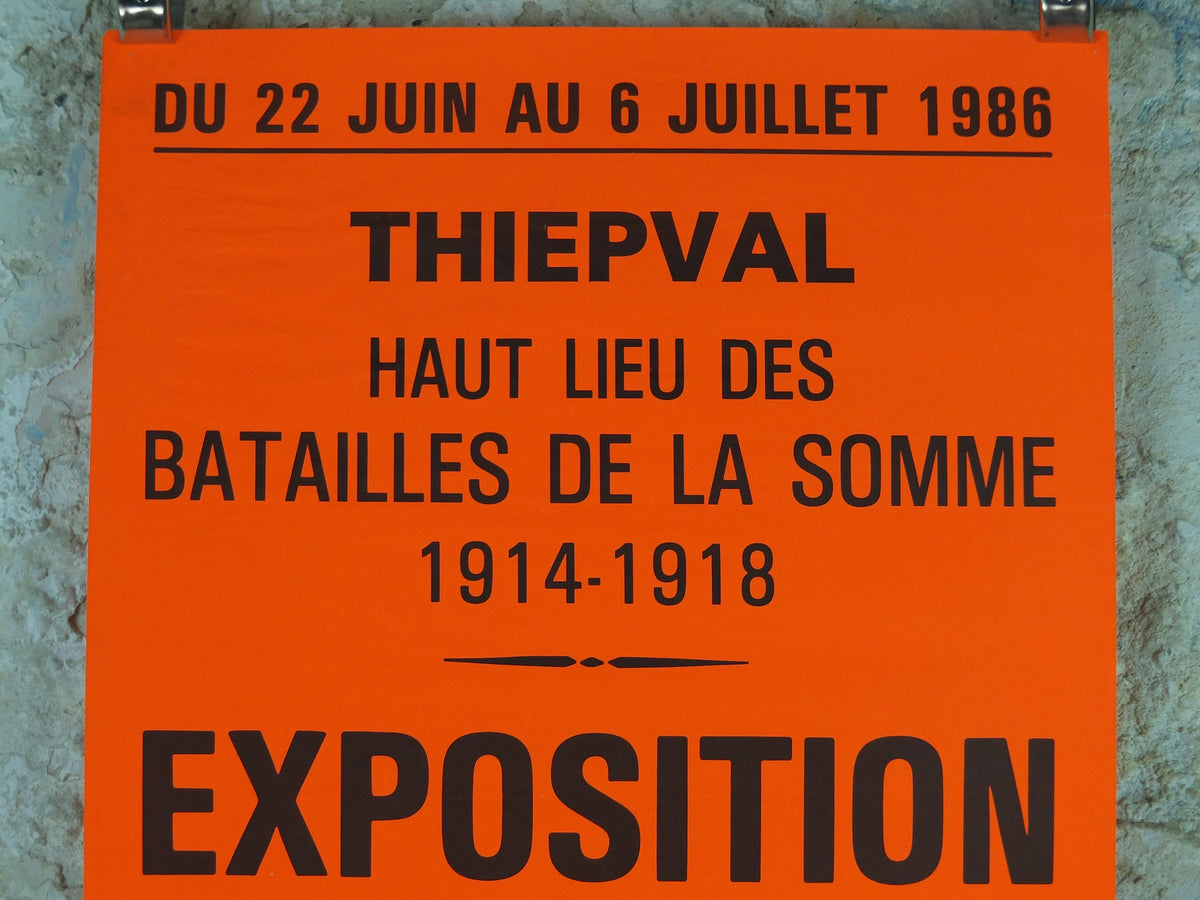 1986 Battle of the Somme Poster, Thiepval, World War 1 WW1, Amiens, Orange, wall art decor