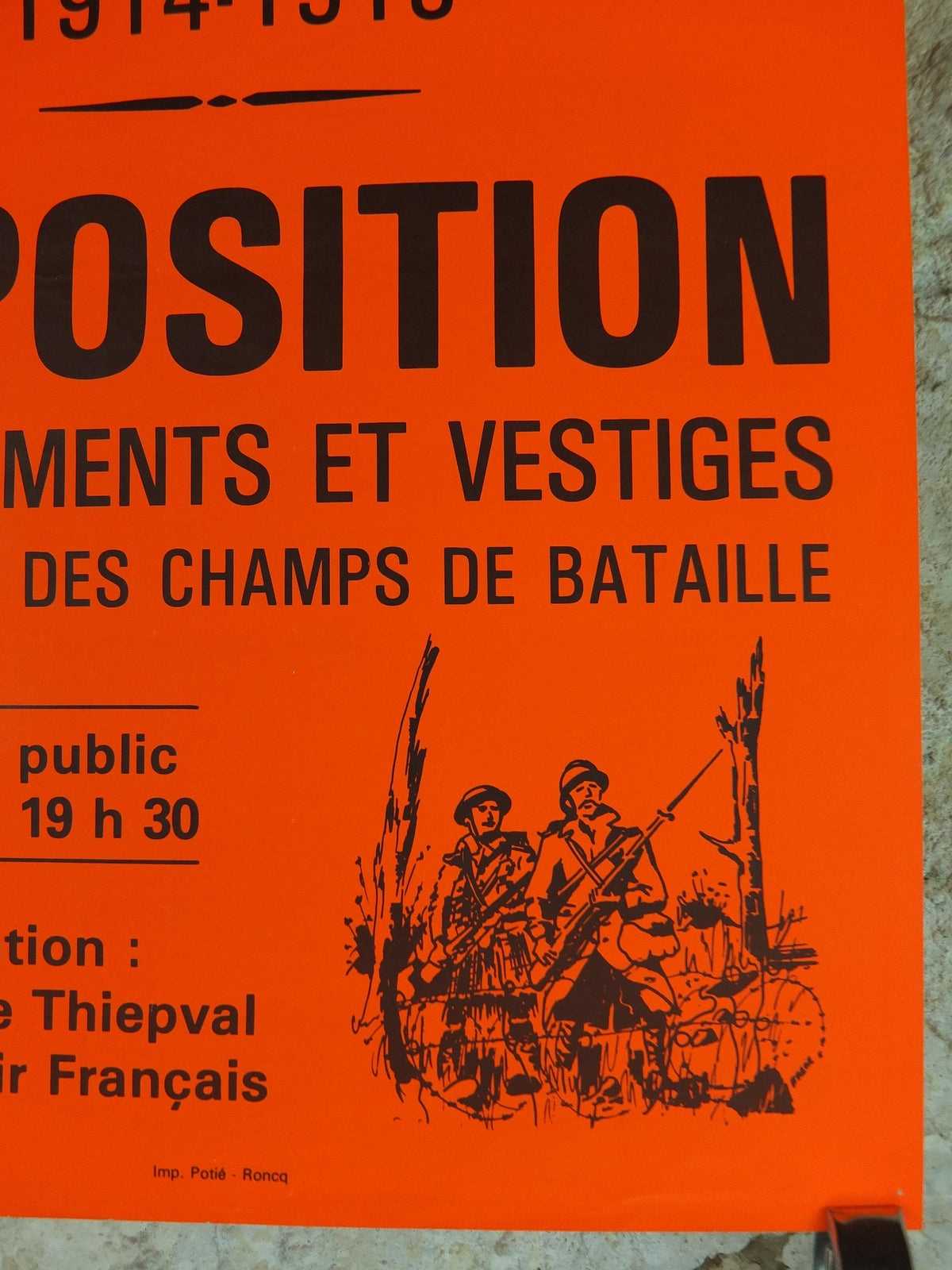 1986 Battle of the Somme Poster, Thiepval, World War 1 WW1, Amiens, Orange, wall art decor