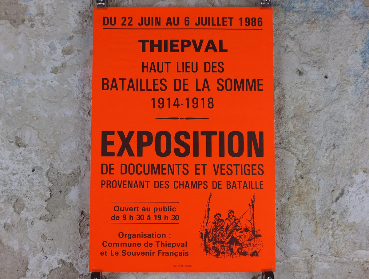 1986 Battle of the Somme Poster, Thiepval, World War 1 WW1, Amiens, Orange, wall art decor