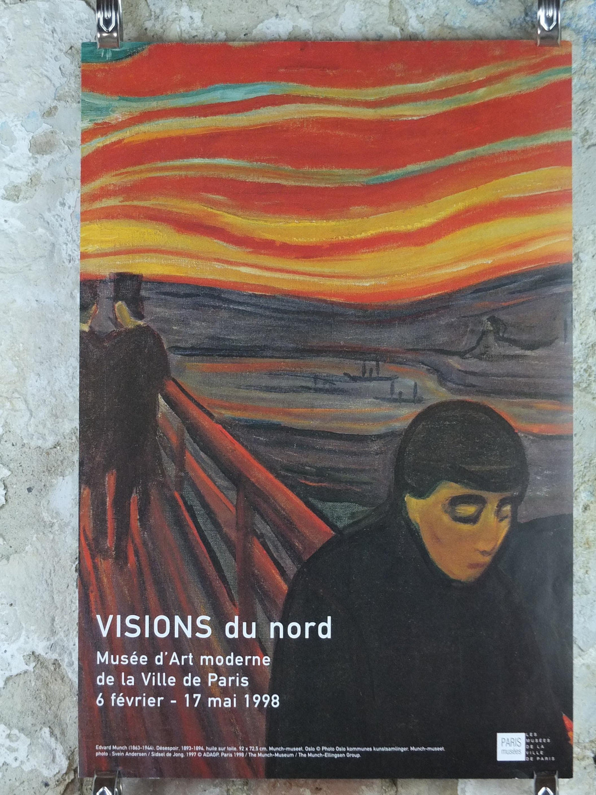 1998 Edvard Munch Poster, Despair 1893 1894, Museum of Modern Art Paris, Expressionism gallery exhibition wall art decor