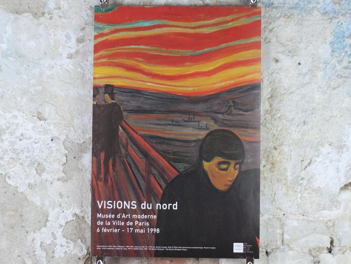 1998 Edvard Munch Poster, Despair 1893 1894, Visions of the North, Museum of Modern Art Paris, Expressionism exhibition wall art decor