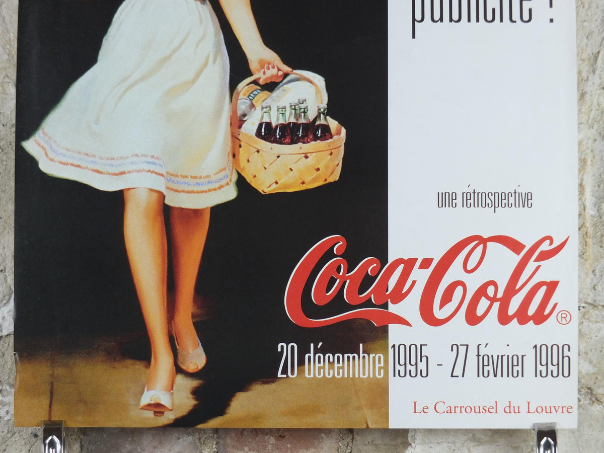 1995 Coca Cola Poster, Art or Publicity, Coke, soft drink and soda pop advertising, Le Carrousel du Louvre, exhibition wall art decor