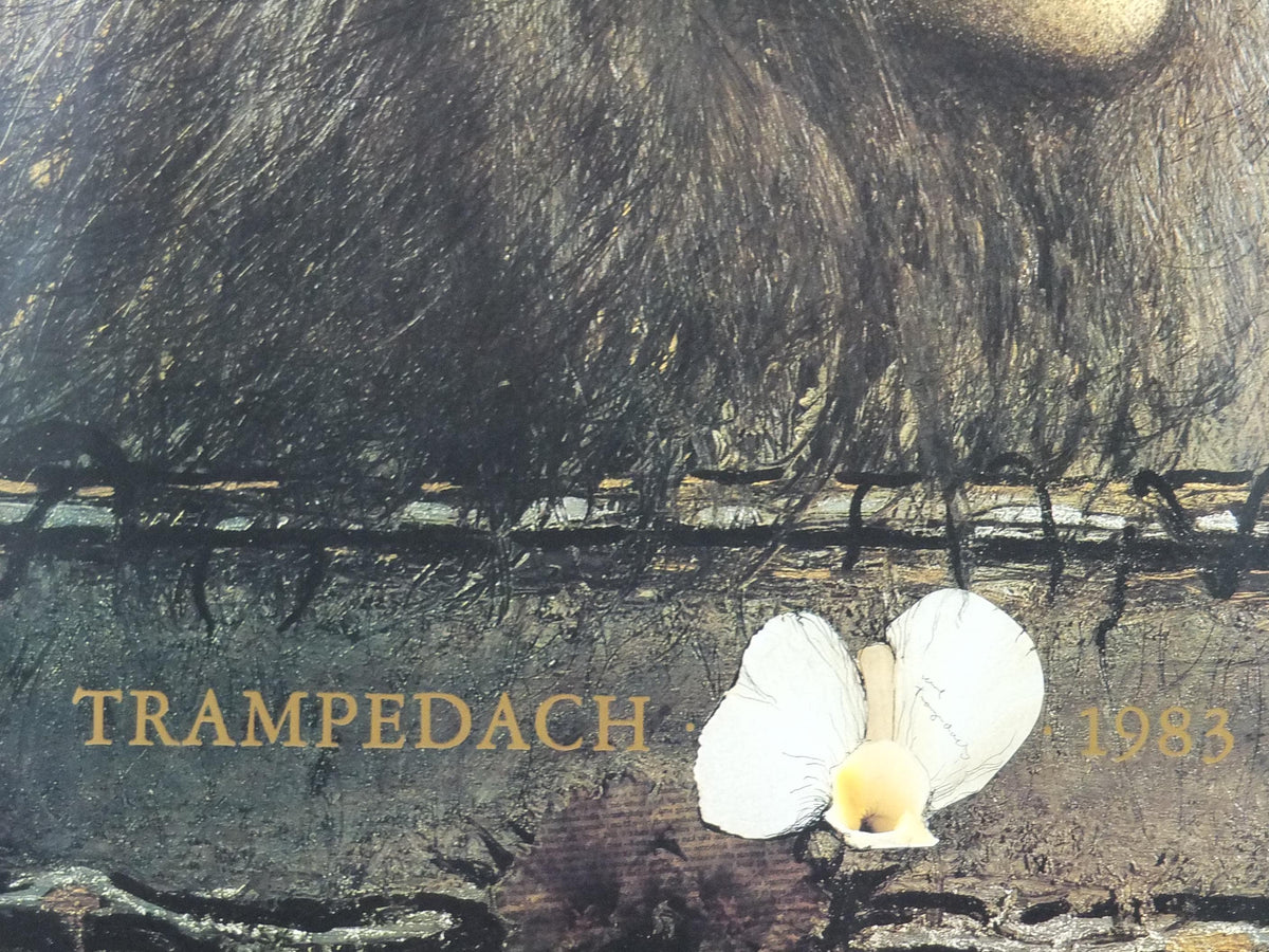 Signed 1983 Kurt Trampedach Poster, Annette, hand signed in 1992, dark and brooding portrait, gallery exhibition, wall art decor