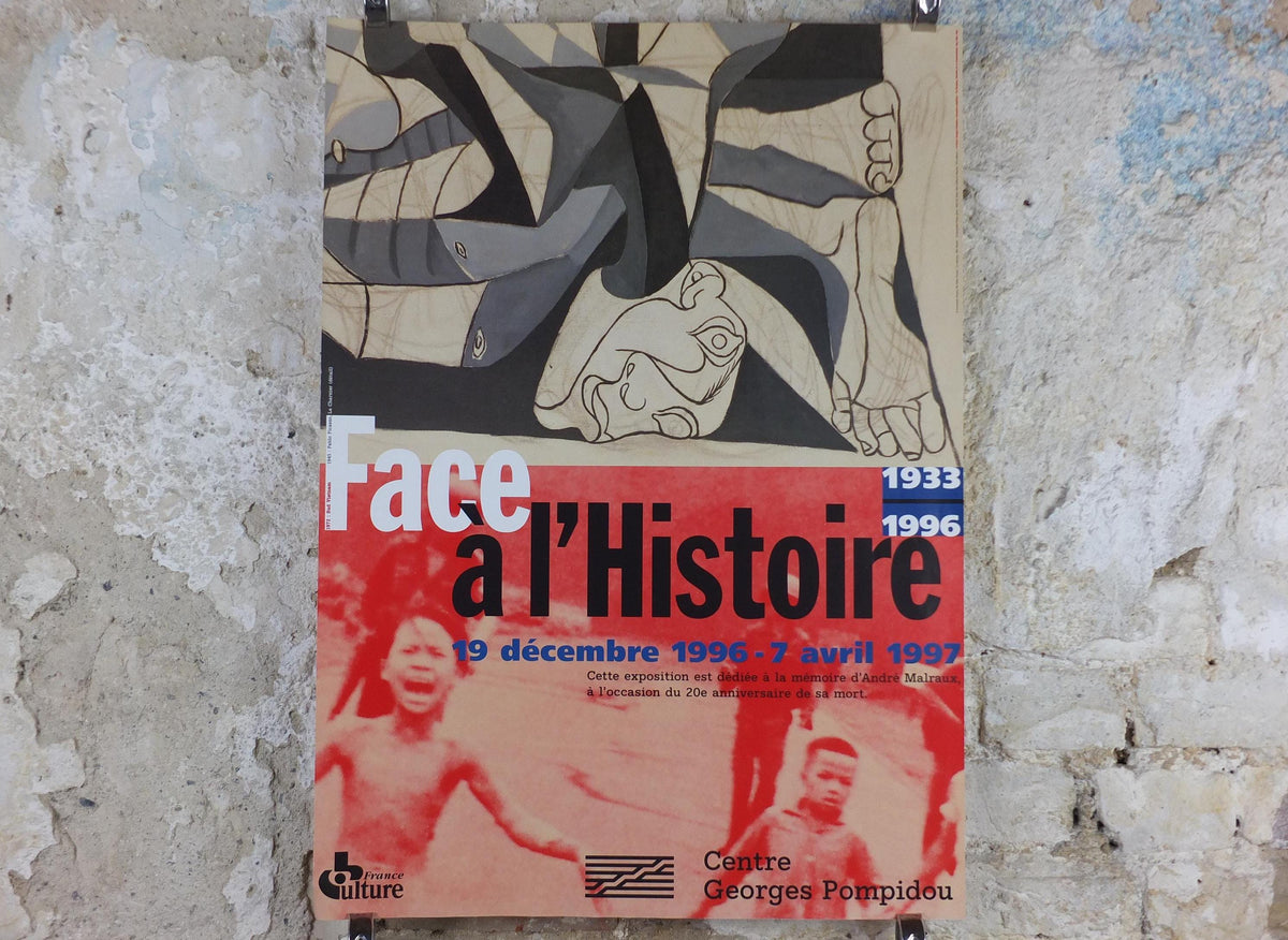 1996 Pablo Picasso and Nick Ut Poster, Centre Georges Pompidou, Le Charnier, The Mass Grave 1945 , The Terror of War 1972, wall art decor