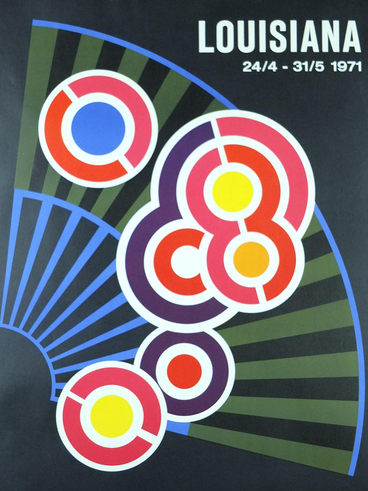 1971 Henning Damgård Sørensen Poster, Words and Images, Louisiana, geometric abstract movement artist gallery exhibition, wall art decor