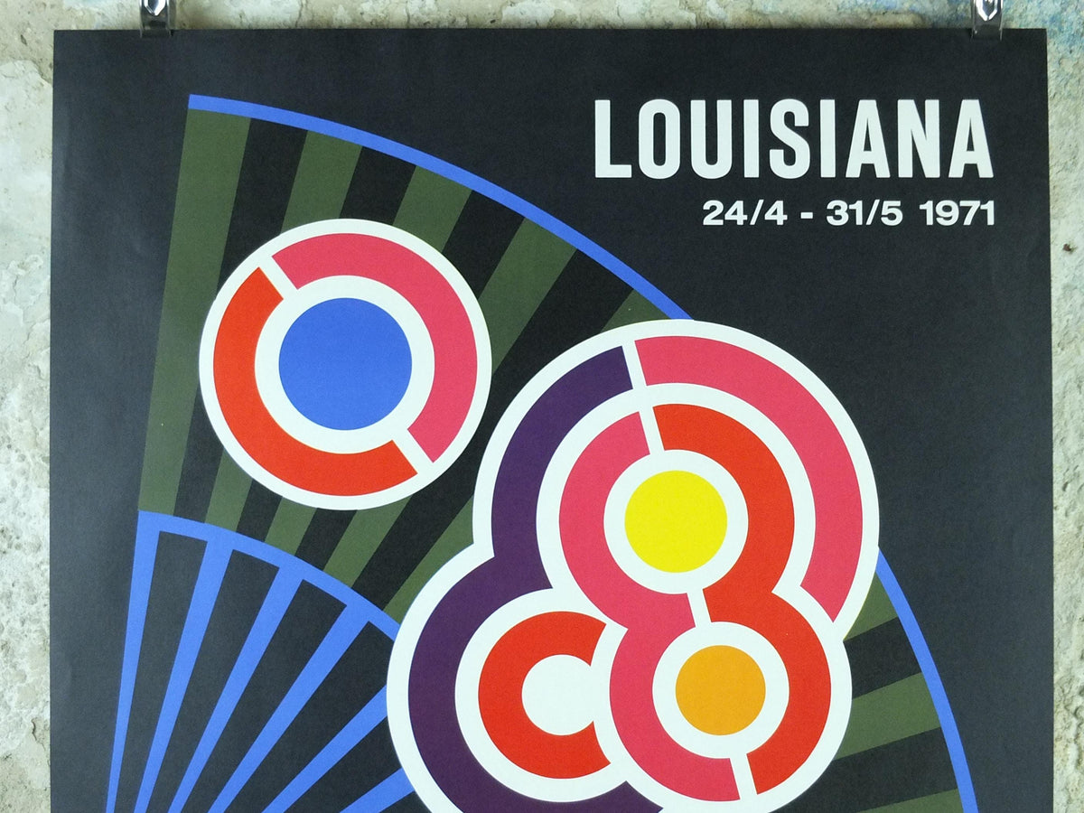 1971 Henning Damgård Sørensen Poster, Words and Images, Louisiana, geometric abstract movement artist gallery exhibition, wall art decor