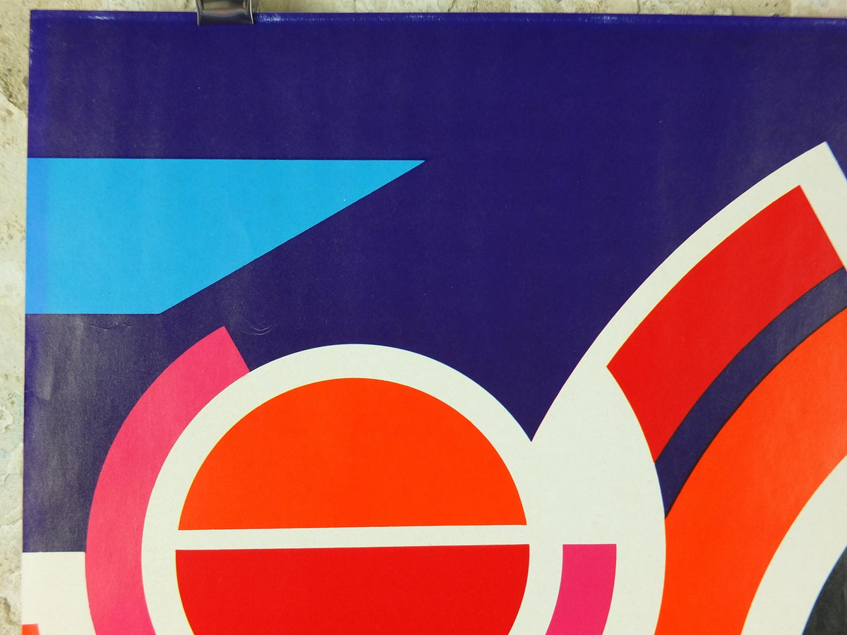 1982 DSB Danish State Rail Poster, by Henning Damgård Sørensen for Danske Statsbaner, geometric abstract movement, wall art decor