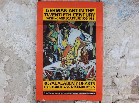 1985 Max Beckmann Poster, Dance of the Cut throats 1938, Royal Academy of Arts, Expressionism New Objectivity, gallery exhibition, wall art
