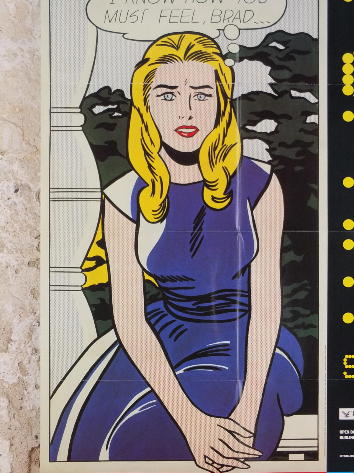 1991 Royal Academy of Arts Poster, Roy Lichtenstein, "I know... Brad" 1963 Pop Art artist gallery exhibition, wall art decor