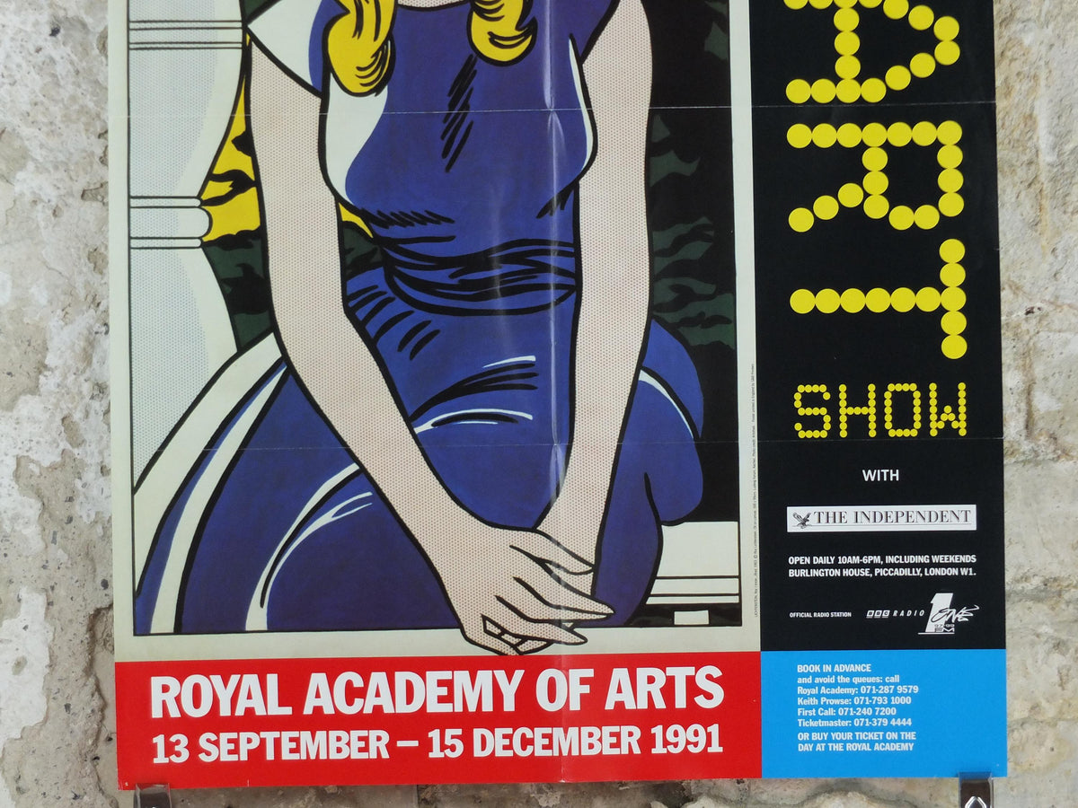1991 Royal Academy of Arts Poster, Roy Lichtenstein, "I know... Brad" 1963 Pop Art artist gallery exhibition, wall art decor