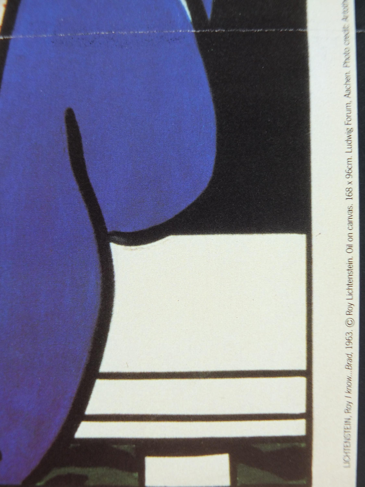 1991 Royal Academy of Arts Poster, Roy Lichtenstein, "I know... Brad" 1963 Pop Art artist gallery exhibition, wall art decor
