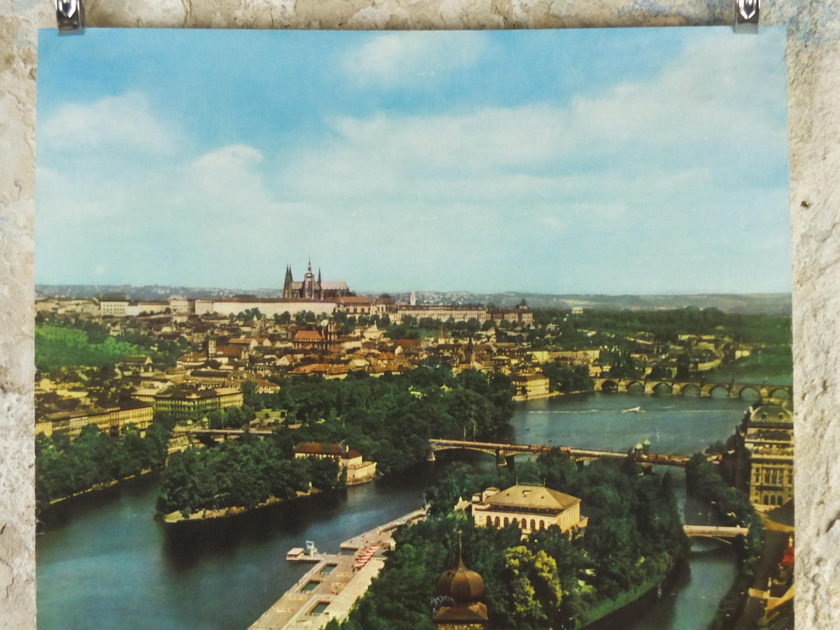 1960s Prague Poster, Cedok Visitez la Tchecoslovaquie, Visit Czechoslovakia, Czechia, Vltava River, travel wall art decor