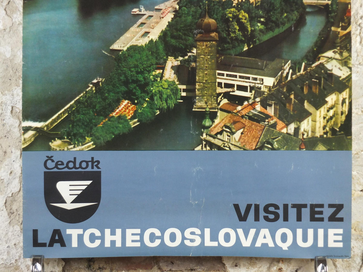 1960s Prague Poster, Cedok Visitez la Tchecoslovaquie, Visit Czechoslovakia, Czechia, Vltava River, travel wall art decor