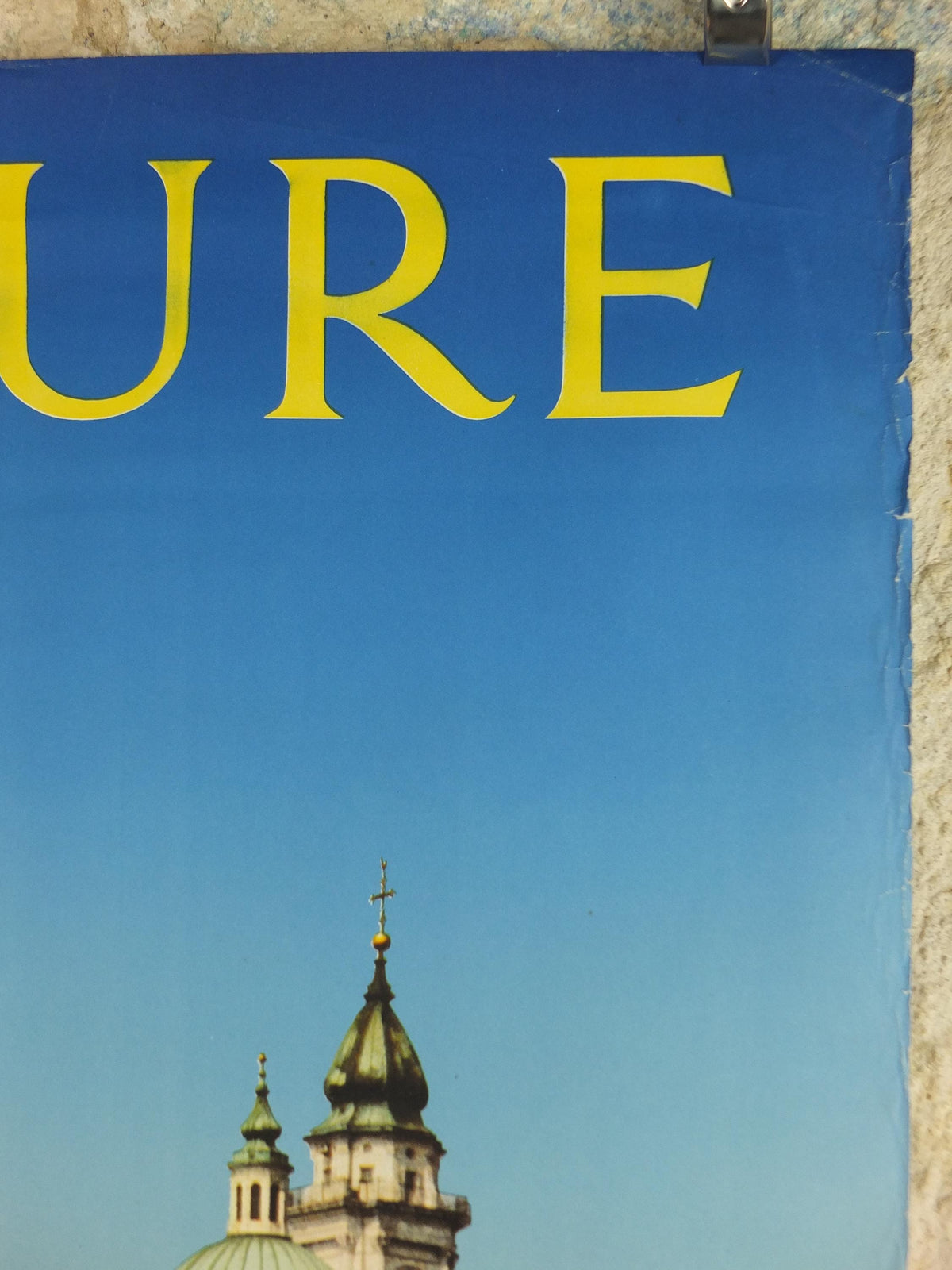 1960s Solothurn Poster, Soleure Switzerland, Cathedral of Saint Ursus on the River Aare, Suisse Schweiz Travel poster, wall art decor