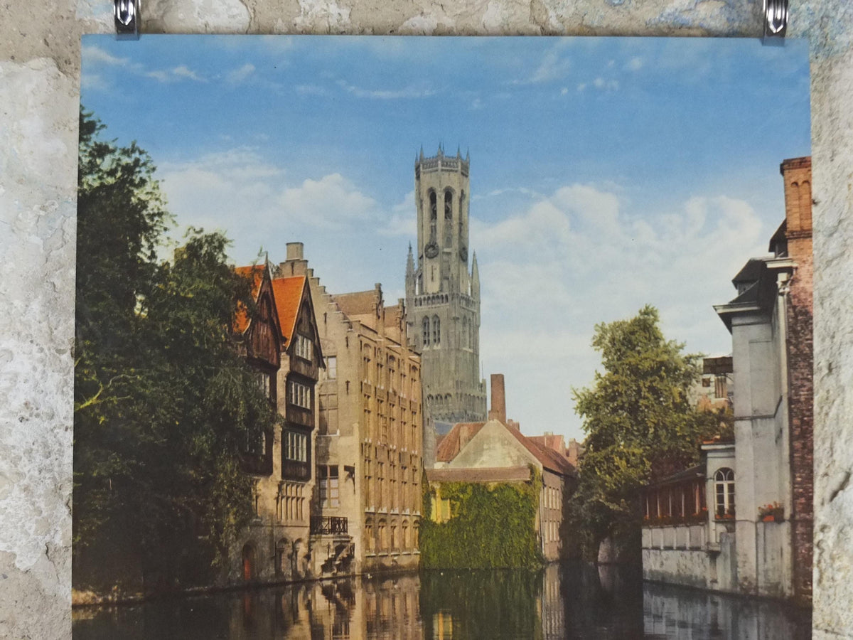1960s Belgium Travel Poster, Bruges, Brugge, Venice of the North, canals, Belgique travel tourism holiday vacation wall art