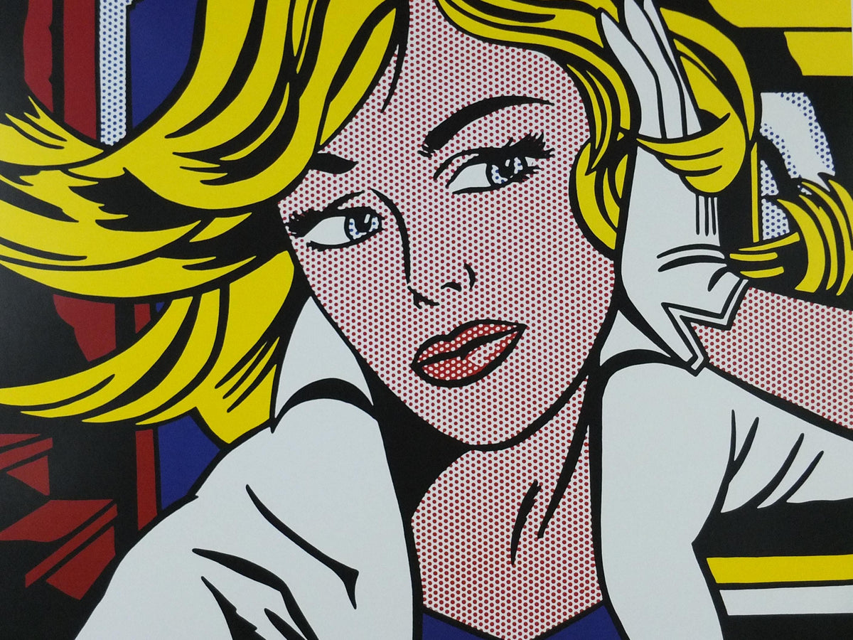 2000s Roy Lichtenstein Poster, "M-Maybe" 1965, Museum Ludwig Koln, Maybe in Cologne, Gallery Exhibition wall art decor and memorabilia