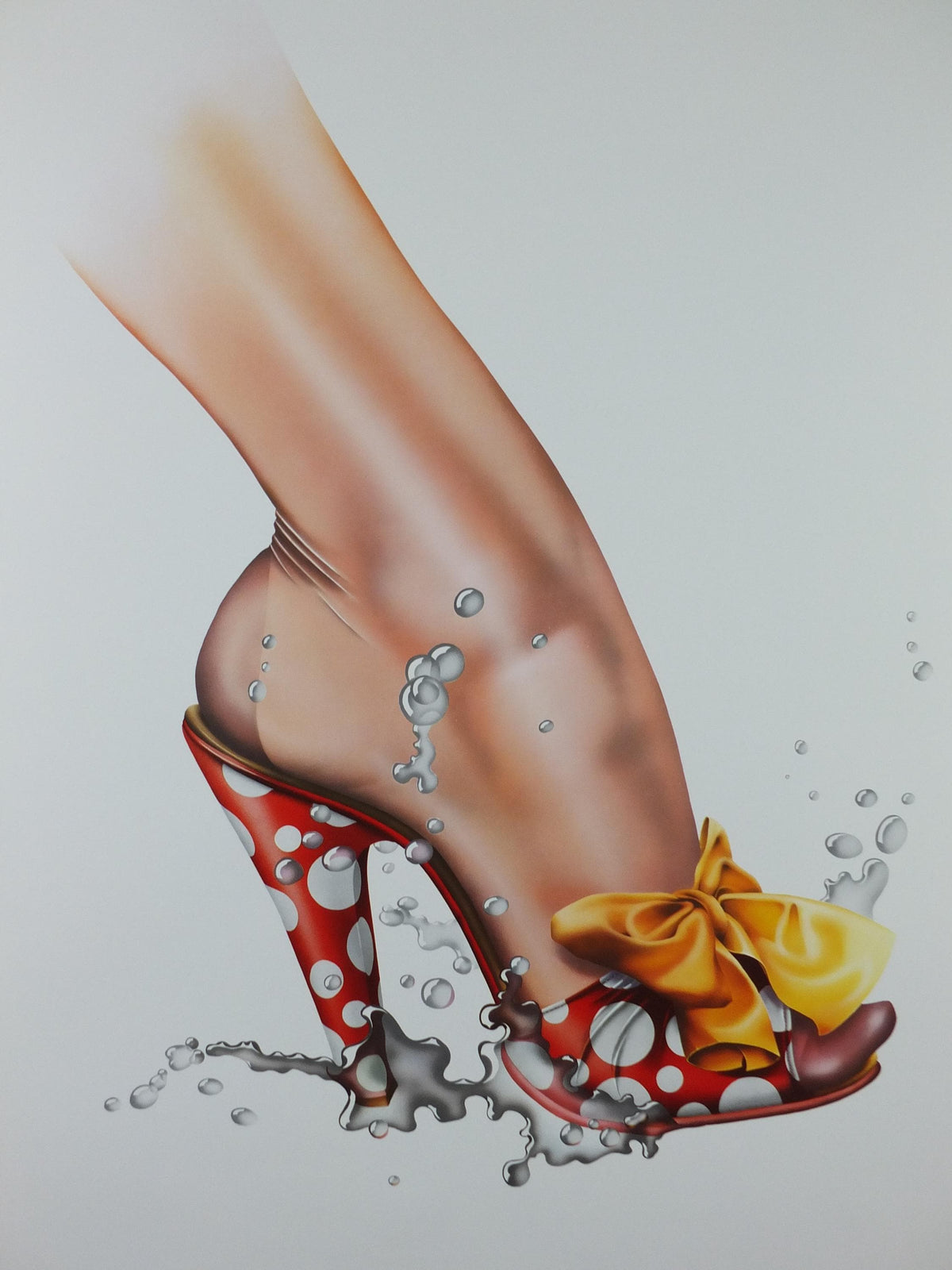 1972 Michael English Poster, Shoe from the "strikes water" series, High Heels, Gallery Exhibition wall art decor and memorabilia