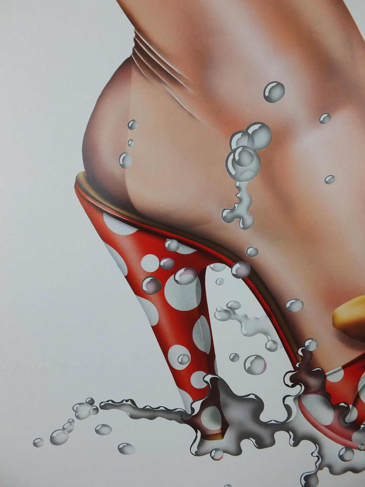 1972 Michael English Poster, Shoe from the "strikes water" series, High Heels, Gallery Exhibition wall art decor and memorabilia