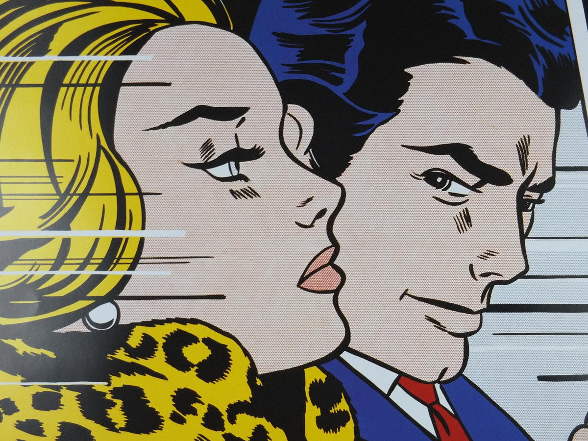 2011 Roy Lichtenstein Poster, "In the Car" 1963, A couple driving together, Gallery Exhibition wall art decor