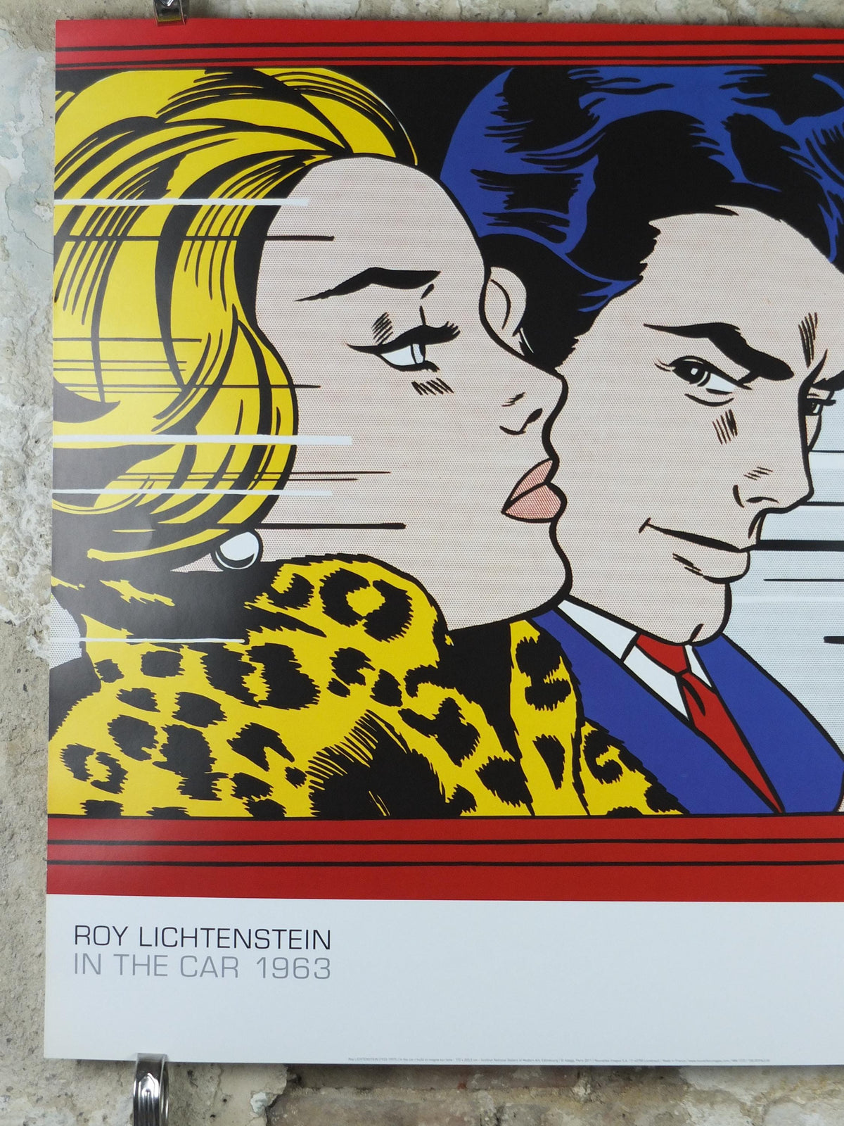 2011 Roy Lichtenstein Poster, "In the Car" 1963, A couple driving together, Gallery Exhibition wall art decor