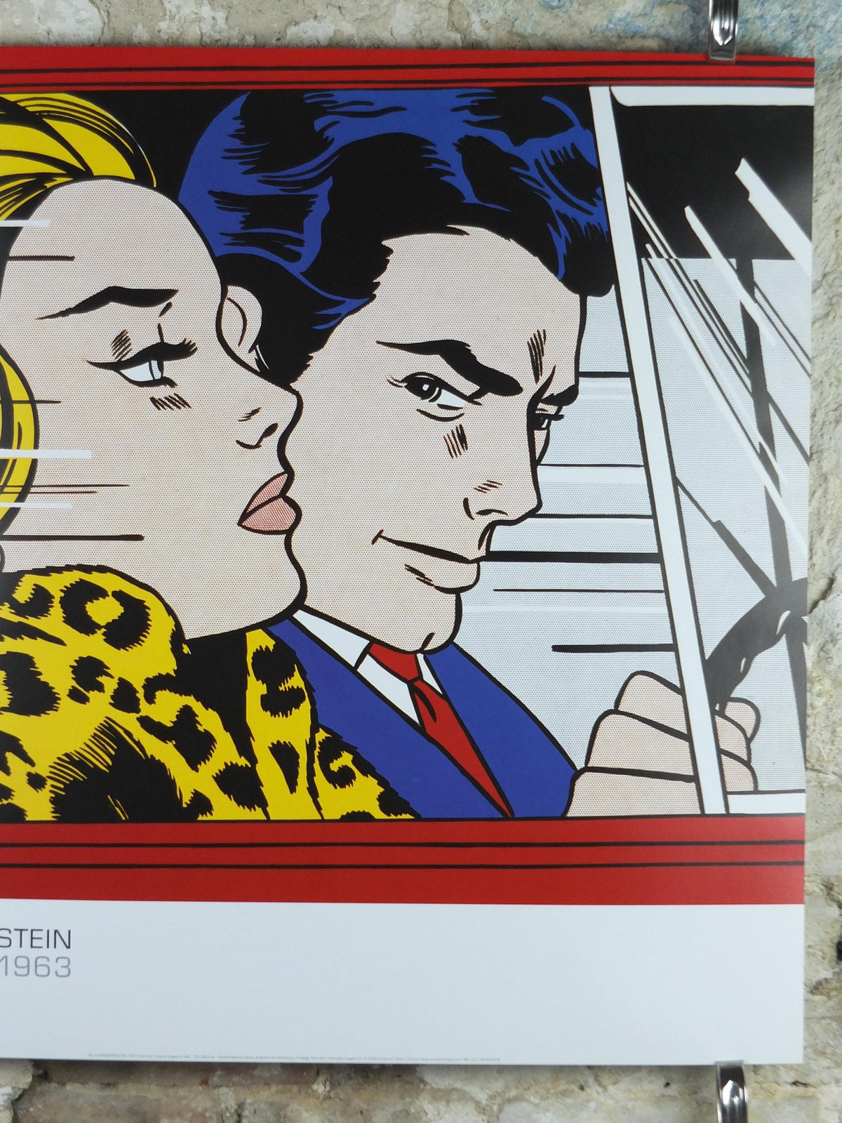 2011 Roy Lichtenstein Poster, "In the Car" 1963, A couple driving together, Gallery Exhibition wall art decor