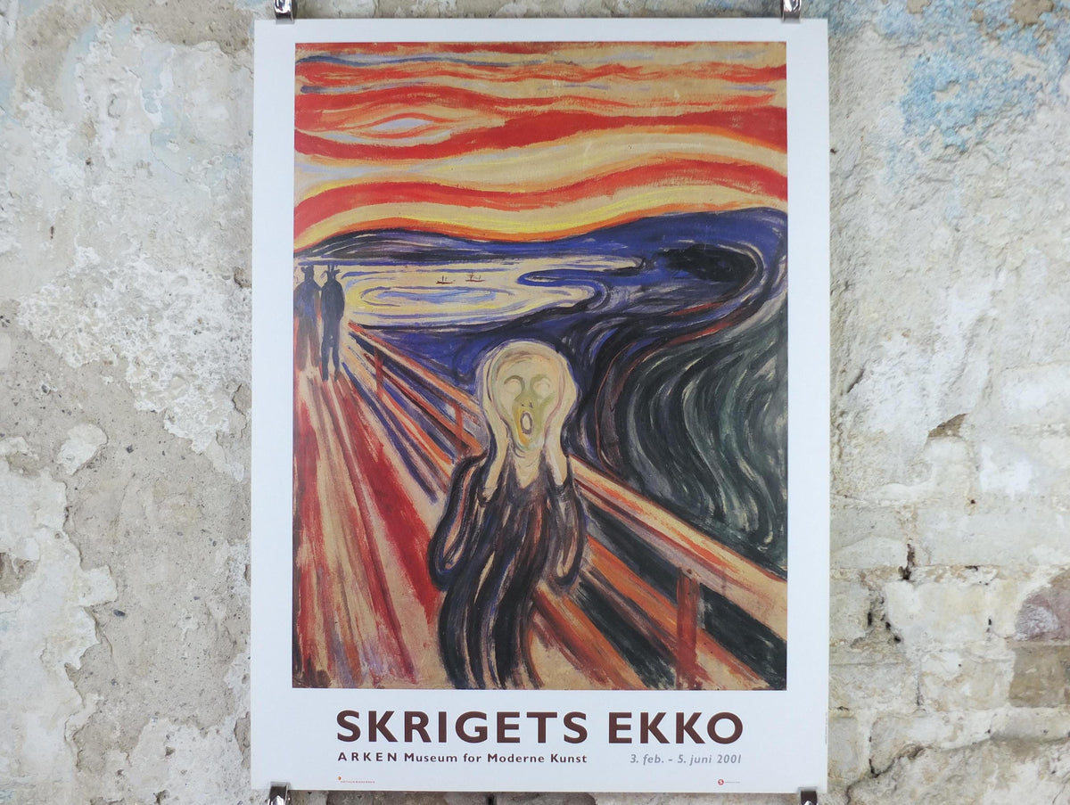 2001 Edvard Munch Poster, The Scream 1893, Arken Museum for Moderne Kunst, Expressionism, Symbolism, gallery exhibition, wall art decor