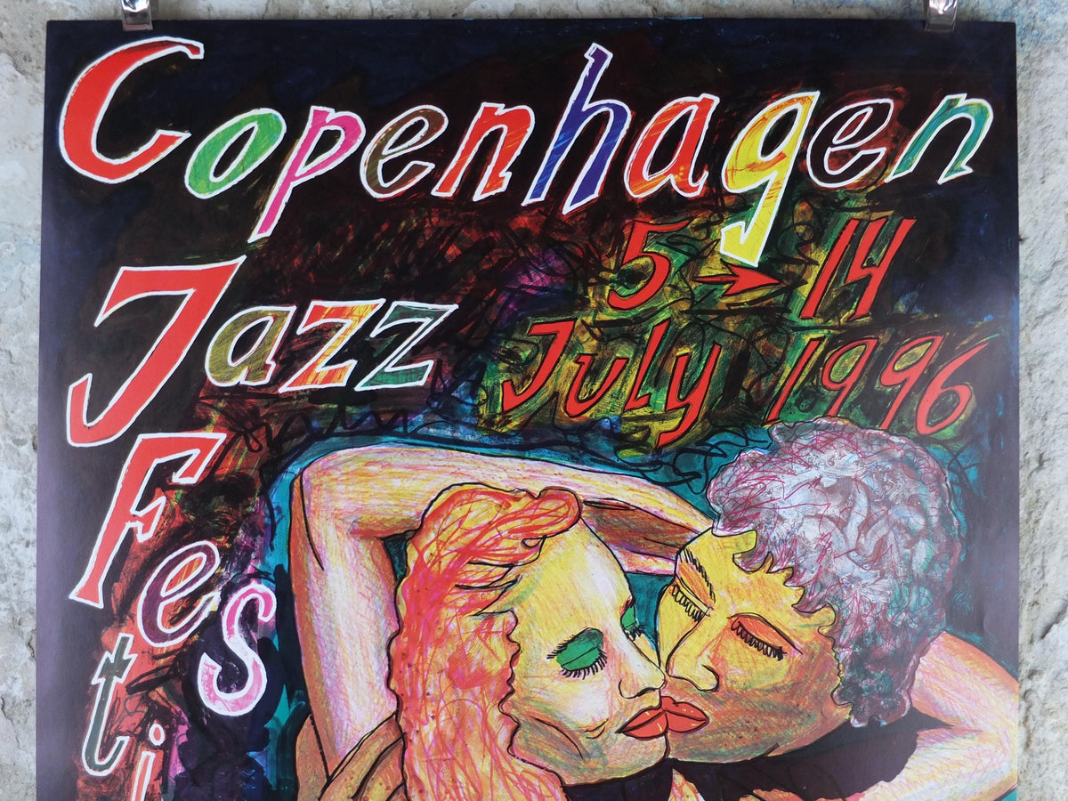 1996 Copenhagen Jazz Festival Poster, The Lovers Dancing, by Lars Ravn, Denmark, music, wall art decor