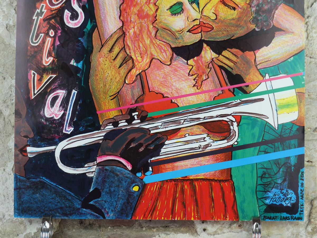 1996 Copenhagen Jazz Festival Poster, The Lovers Dancing, by Lars Ravn, Denmark, music, wall art decor