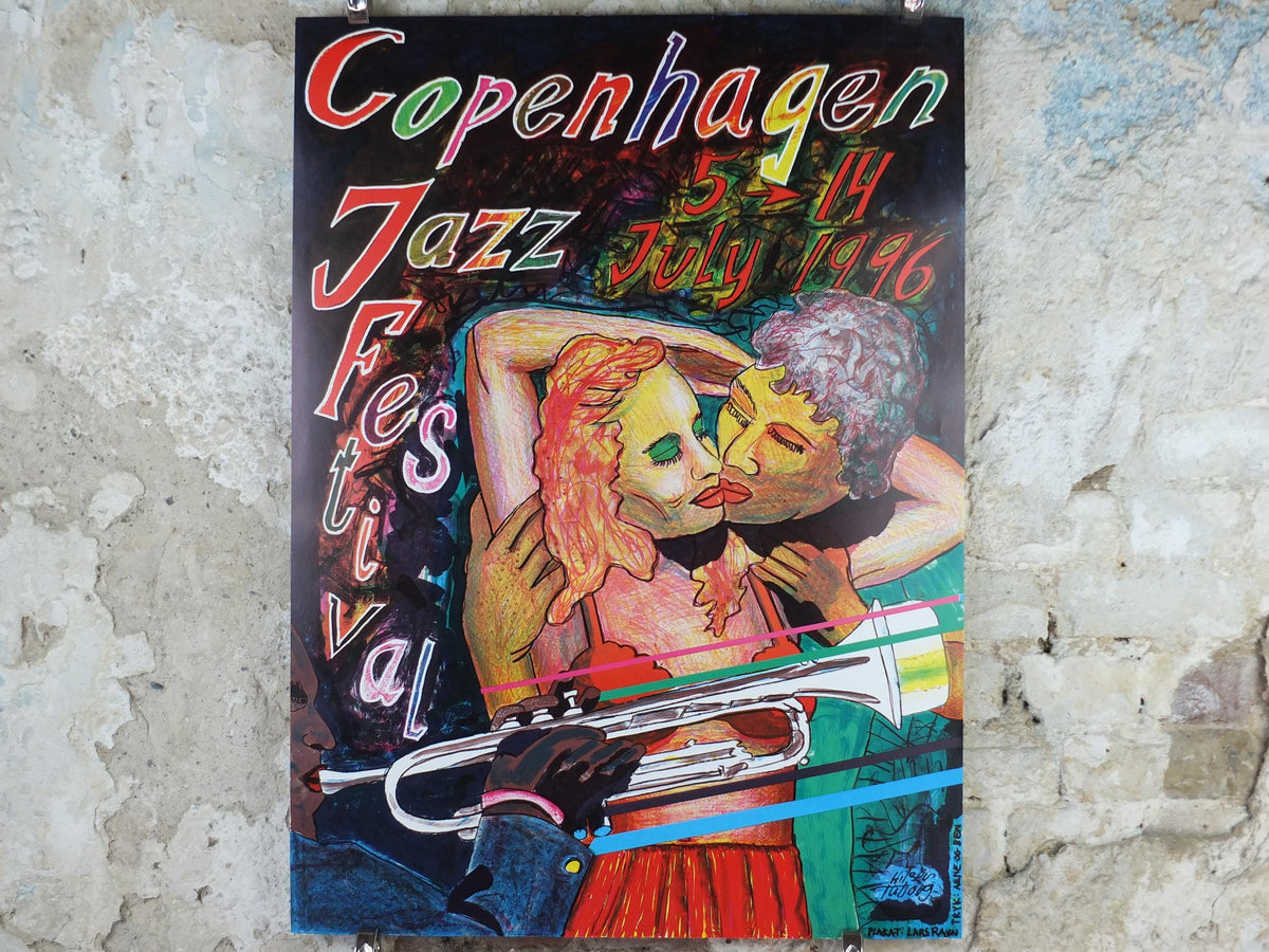 1996 Copenhagen Jazz Festival Poster, The Lovers Dancing, by Lars Ravn, Denmark, music, wall art decor