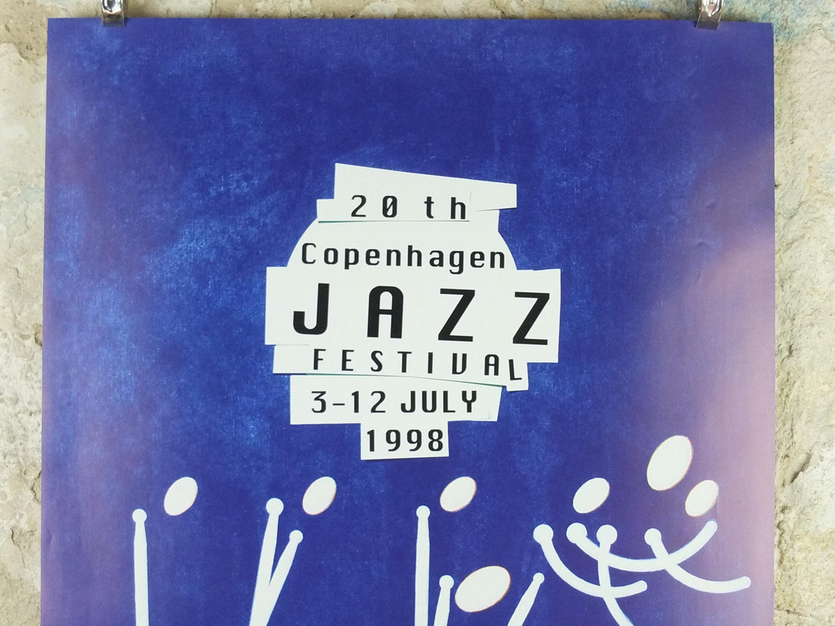 1998 Copenhagen Jazz Festival Poster, Abstract and Tuborg Beer, by D Dahlin, Denmark, music, wall art decor