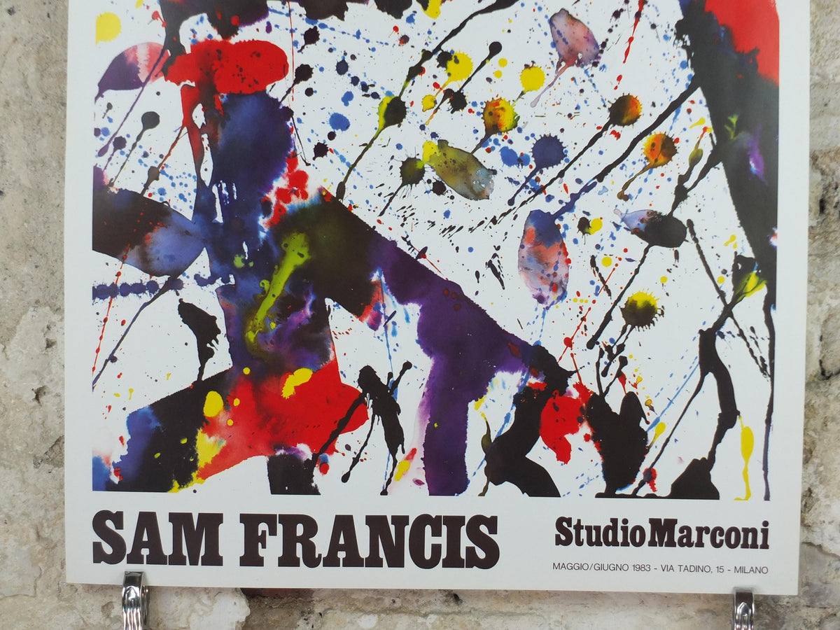 1983 Sam Francis Poster, Studio Marconi, abstract expressionism, gallery exhibition, wall art decor