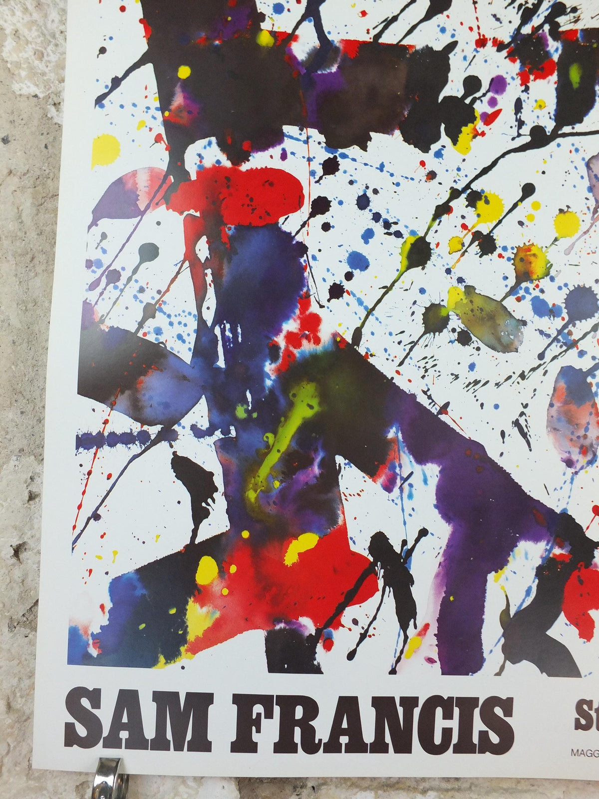 1983 Sam Francis Poster, Studio Marconi, abstract expressionism, gallery exhibition, wall art decor