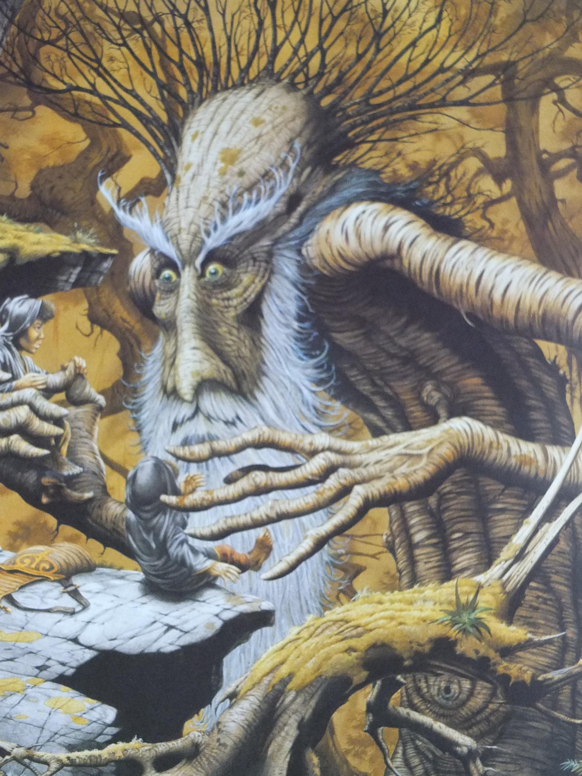 1993 Lord of the Rings Poster, Treebeard with Merry and Pippen, Hobbits & Ents, JRR Tolkien by Rodney Matthews, Middle Earth, wall art decor