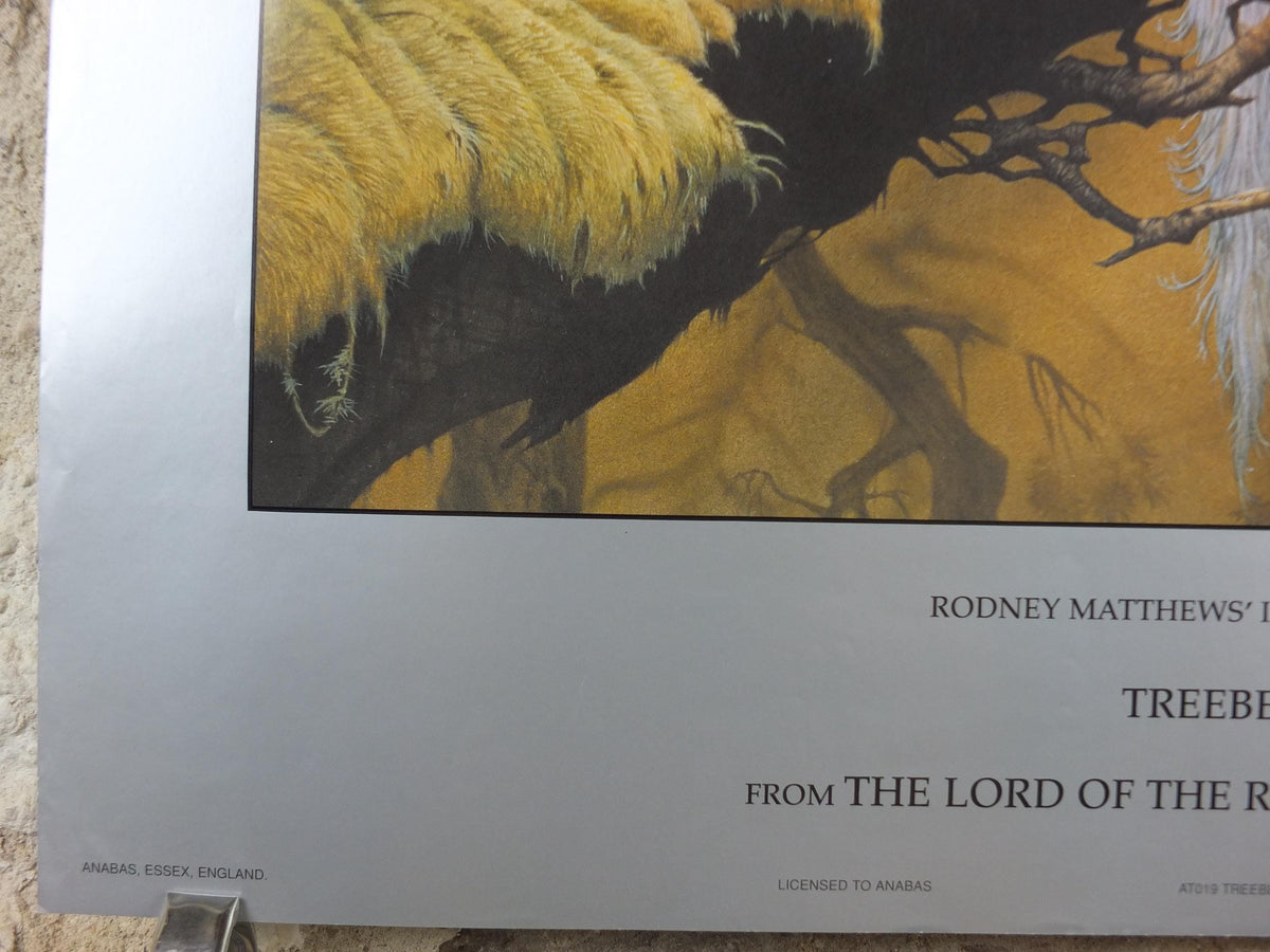 1993 Lord of the Rings Poster, Treebeard with Merry and Pippen, Hobbits & Ents, JRR Tolkien by Rodney Matthews, Middle Earth, wall art decor