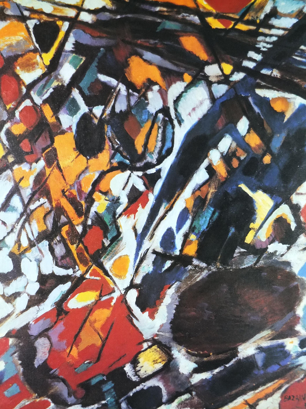 1987 Jean Bazaine Poster, Midi, Arbres, Rochers, Fondation Maeght, Paris, France, Abstract Impressionism, gallery exhibition, wall art decor