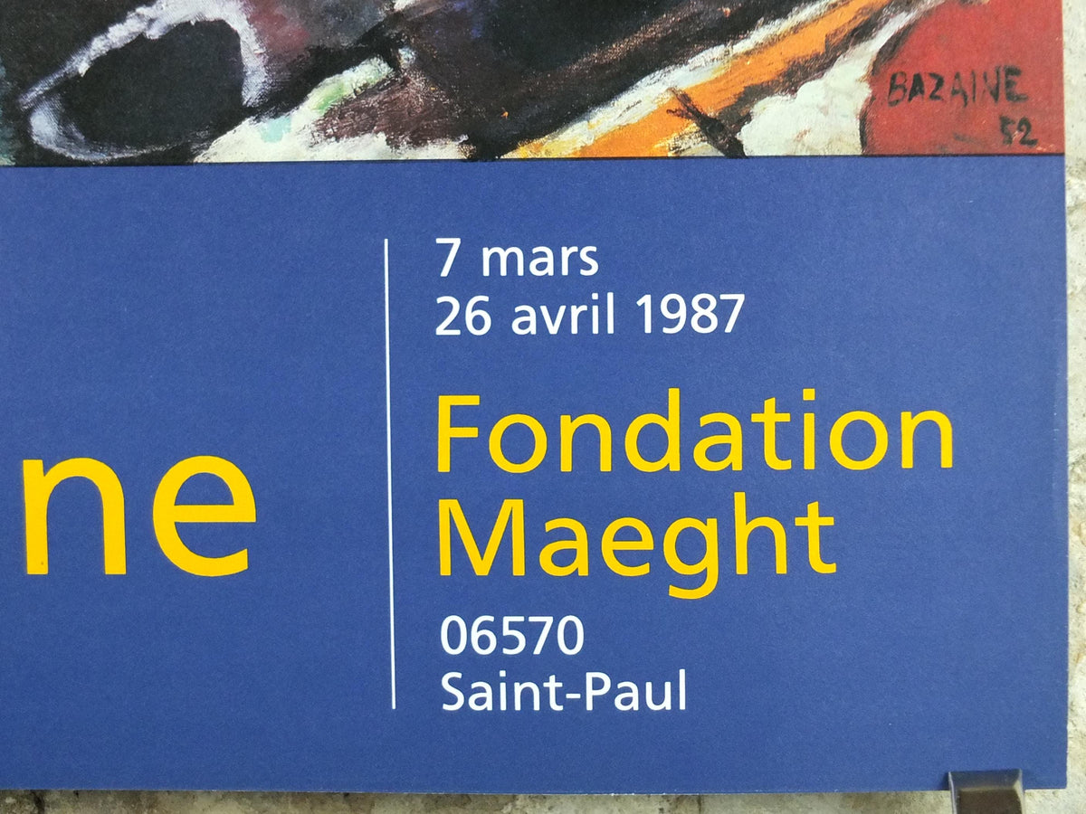 1987 Jean Bazaine Poster, Midi, Arbres, Rochers, Fondation Maeght, Paris, France, Abstract Impressionism, gallery exhibition, wall art decor