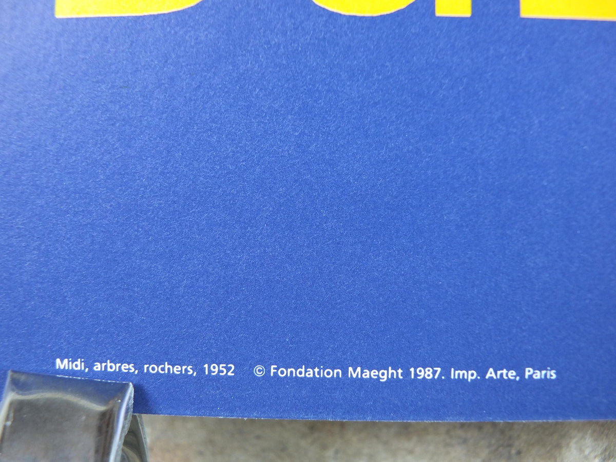 1987 Jean Bazaine Poster, Midi, Arbres, Rochers, Fondation Maeght, Paris, France, Abstract Impressionism, gallery exhibition, wall art decor