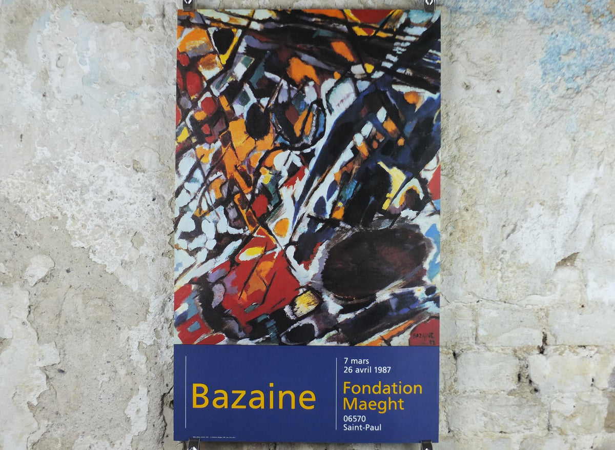 1987 Jean Bazaine Poster, Midi, Arbres, Rochers, Fondation Maeght, Paris, France, Abstract Impressionism, gallery exhibition, wall art decor