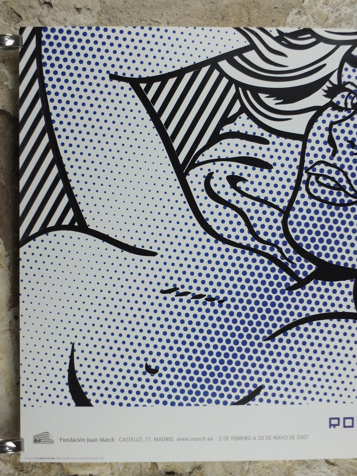 1996 Roy Lichtenstein Poster, "Seductive Girl" 1996, reclining girl with smouldering eyes adjusting her hair, Pop Art Gallery wall art decor
